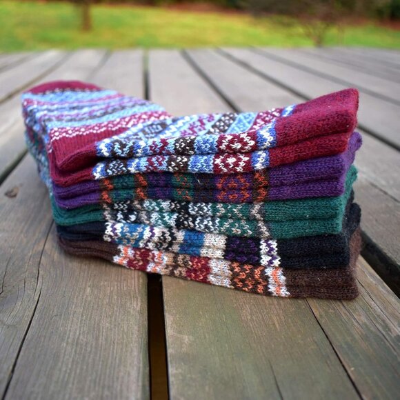 YZKKE 5Pack Womens Q-3 Vintage Winter Soft Warm Thick Cold Knit Wool Crew Socks - Picture 6 of 6